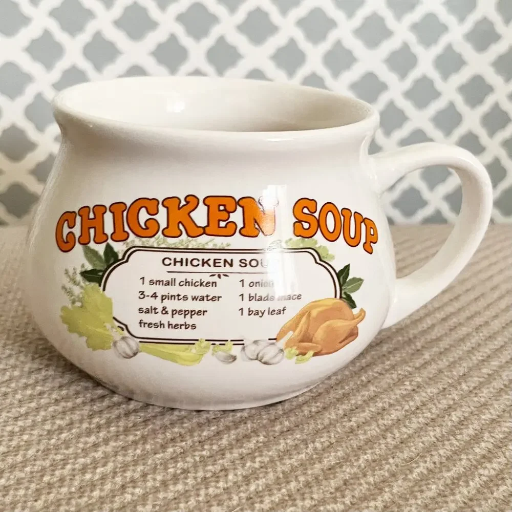 Vintage Dat’l Do It Chicken Soup Recipe Mug 16oz Retro Ceramic